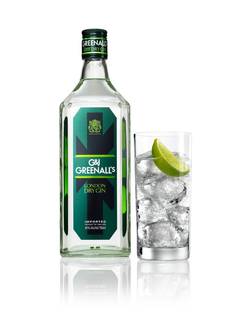 Greenall's Dry Gin bottle and serve