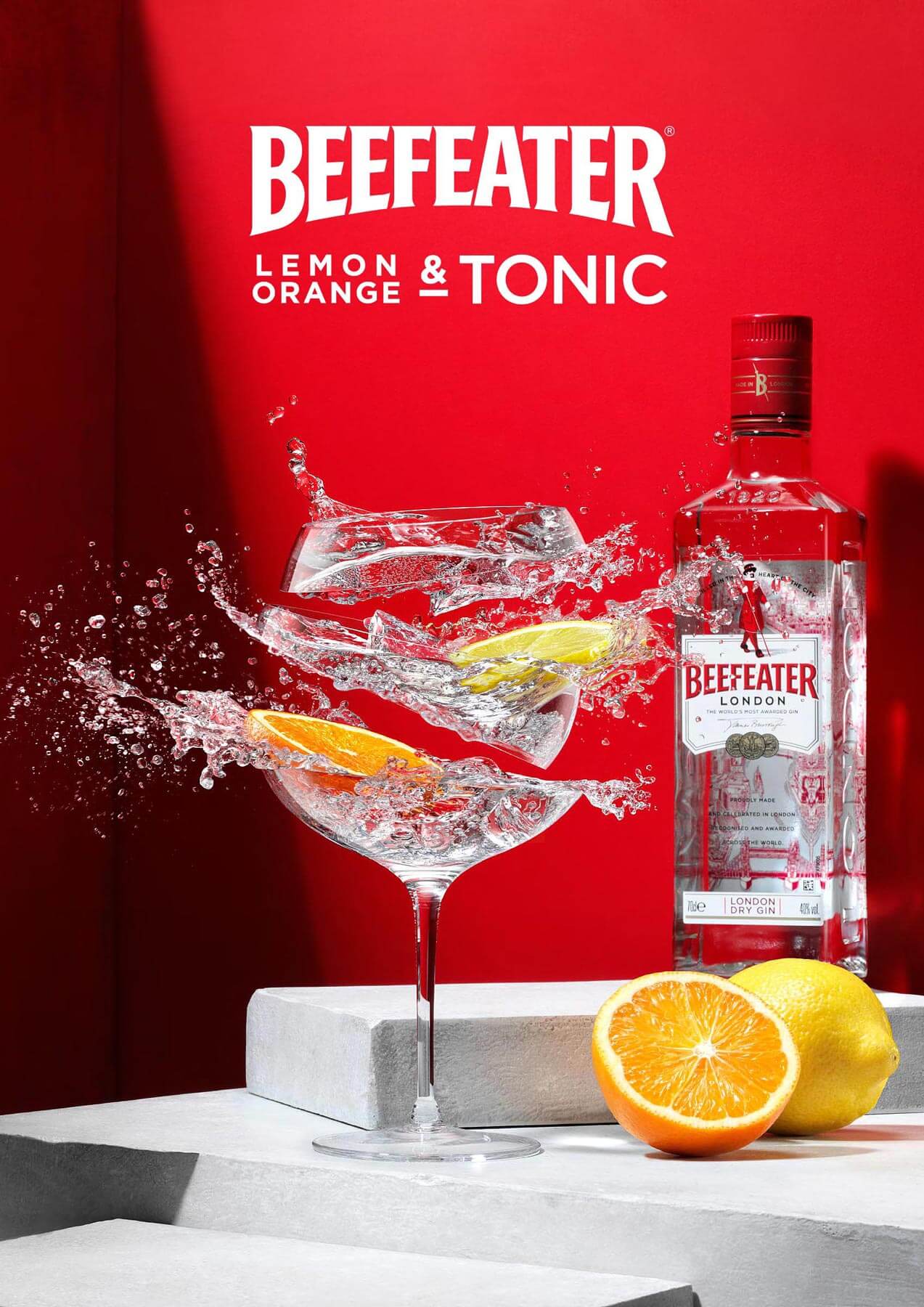 Beefeater Gin bottle photography by London drinks photographer Warren Ryley