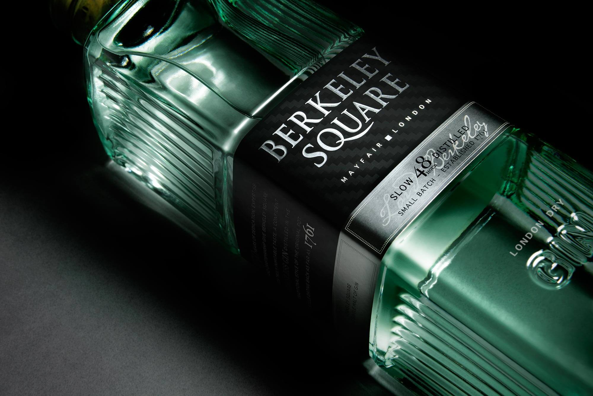 Premium gin shot in London photography studio by drinks photographer Warren Ryley