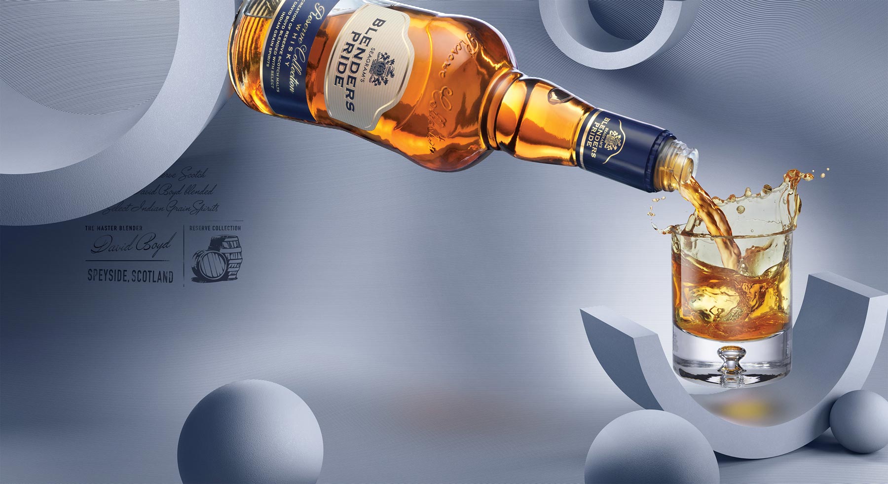 Blenders Pride Whisky pour photography by London drinks photographer Warren Ryley