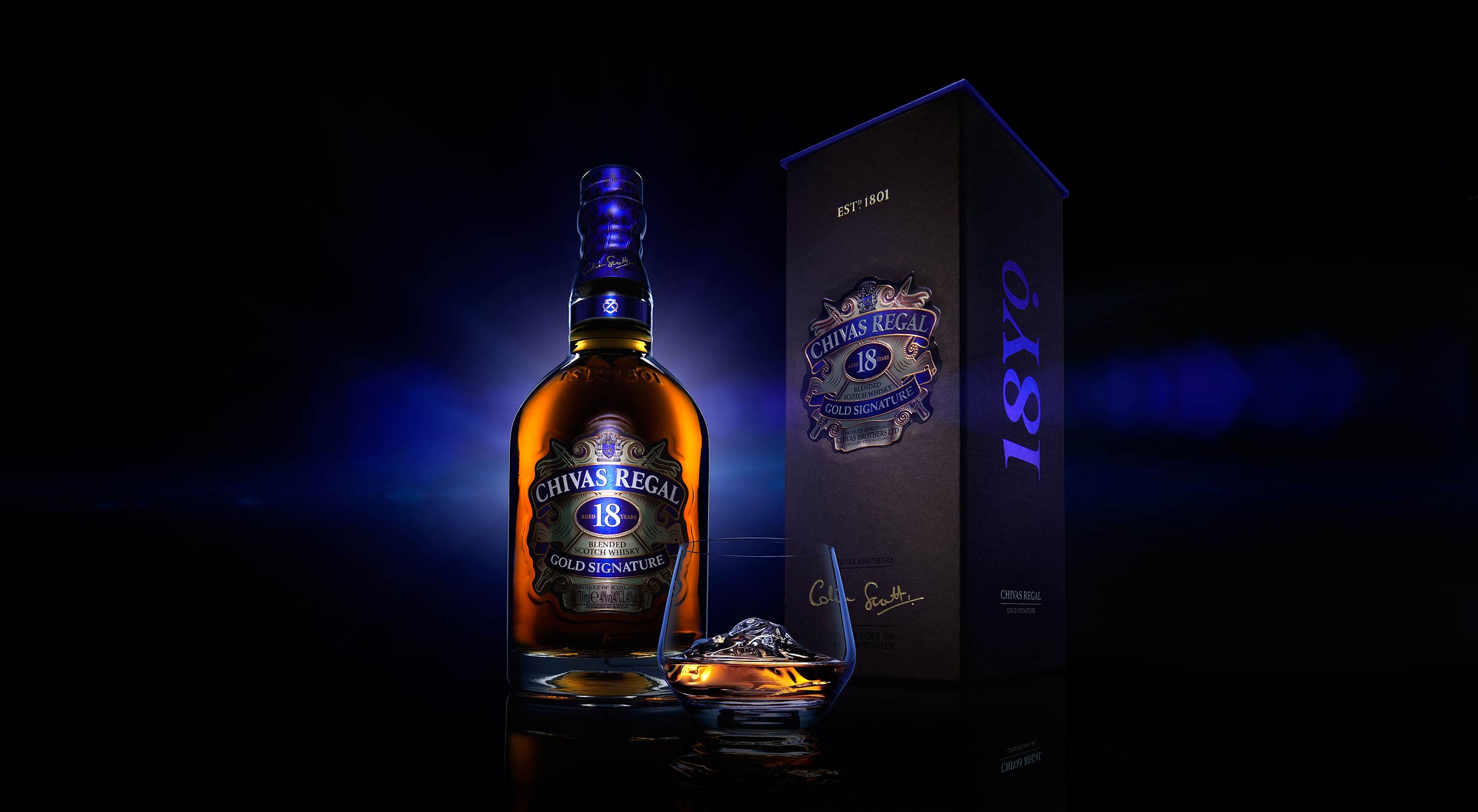 Premium whisky bottle photography created in London studio by beverage photographer Warren Ryley