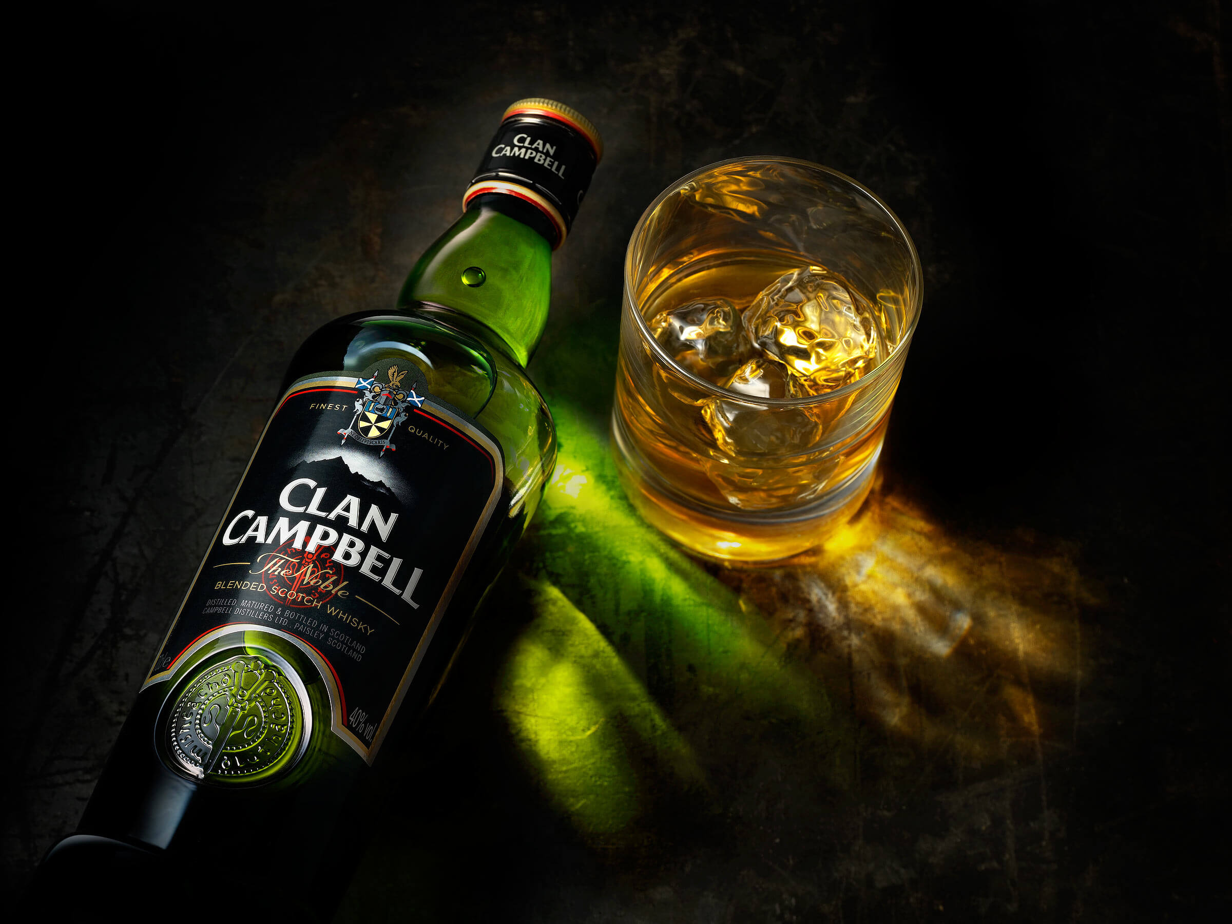 Clan Campbell whisky advertising photography by London based drinks photographer Warren Ryley