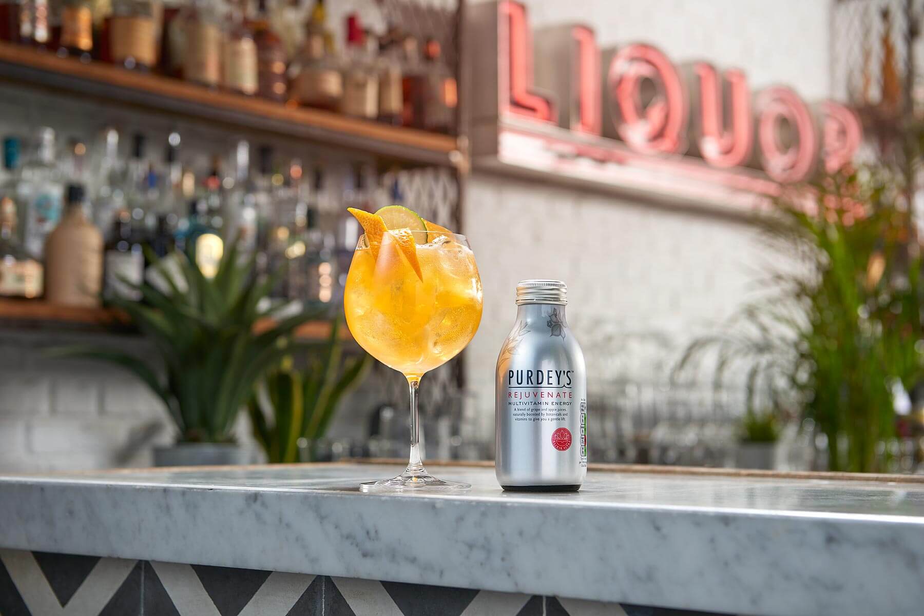 Cocktail on a bar top photographed on location by London drinks photographer WarrenRyley