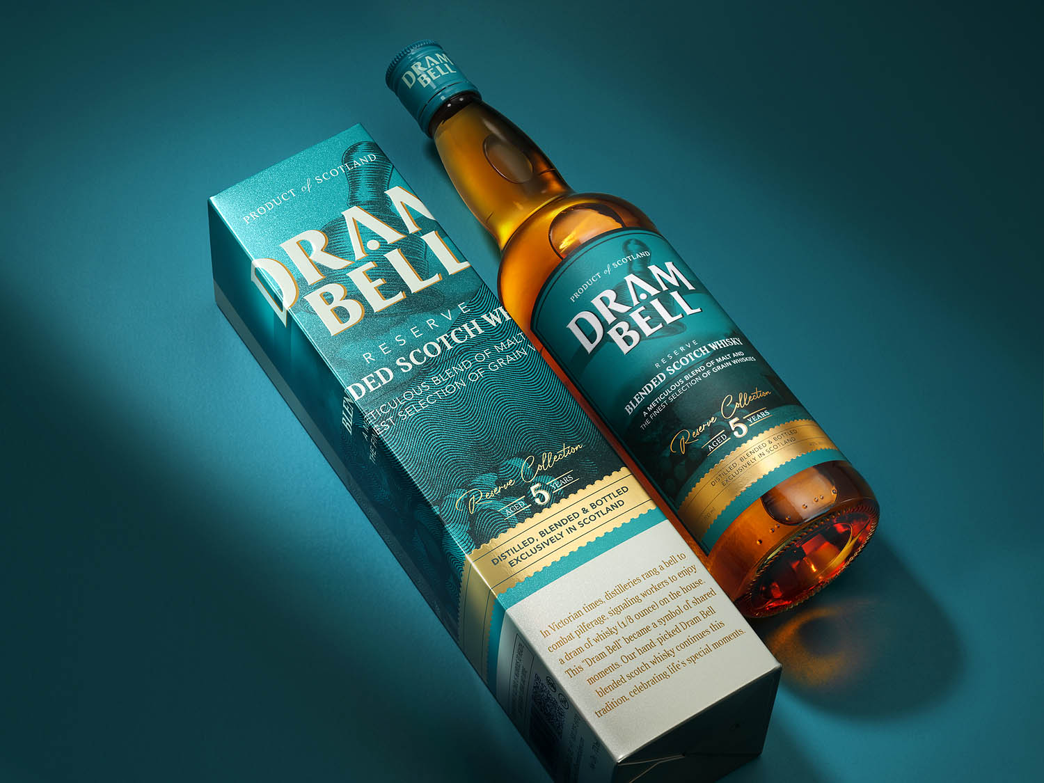 Dram Bell Whisky bottle advertising by London drinks photographer Warren Ryley