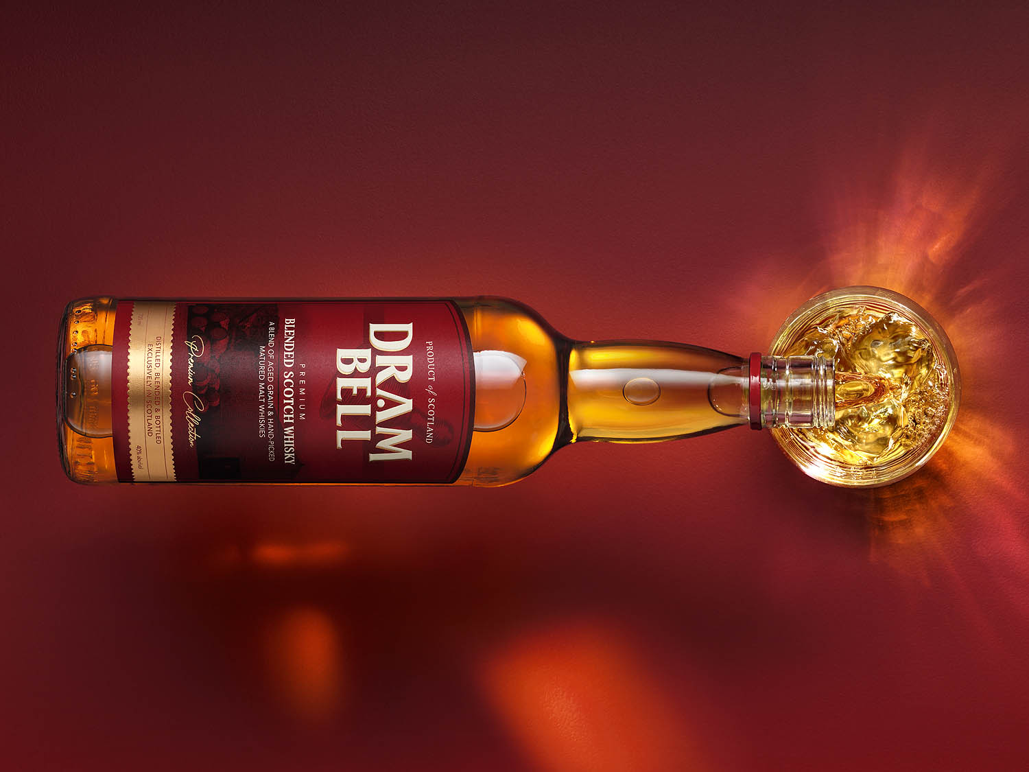 Dram Bell Whisky pour photography by London based drinks photographer Warren Ryley