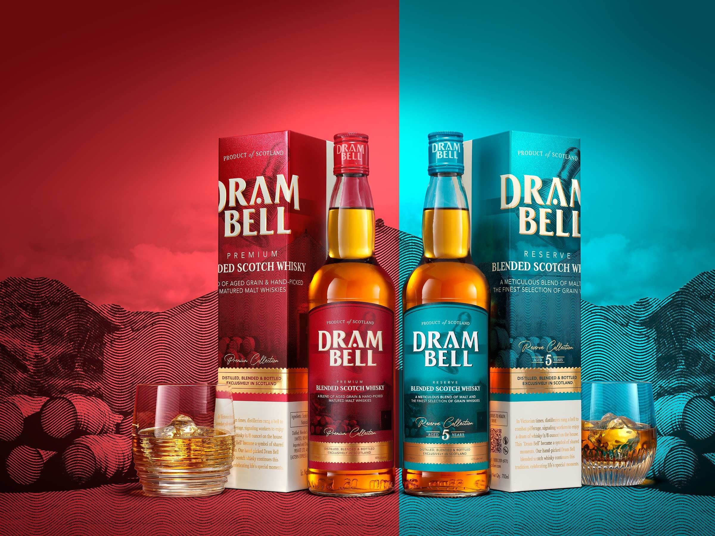 Dram Bell Whisky advertising photography by London based drinks photographer Warren Ryley