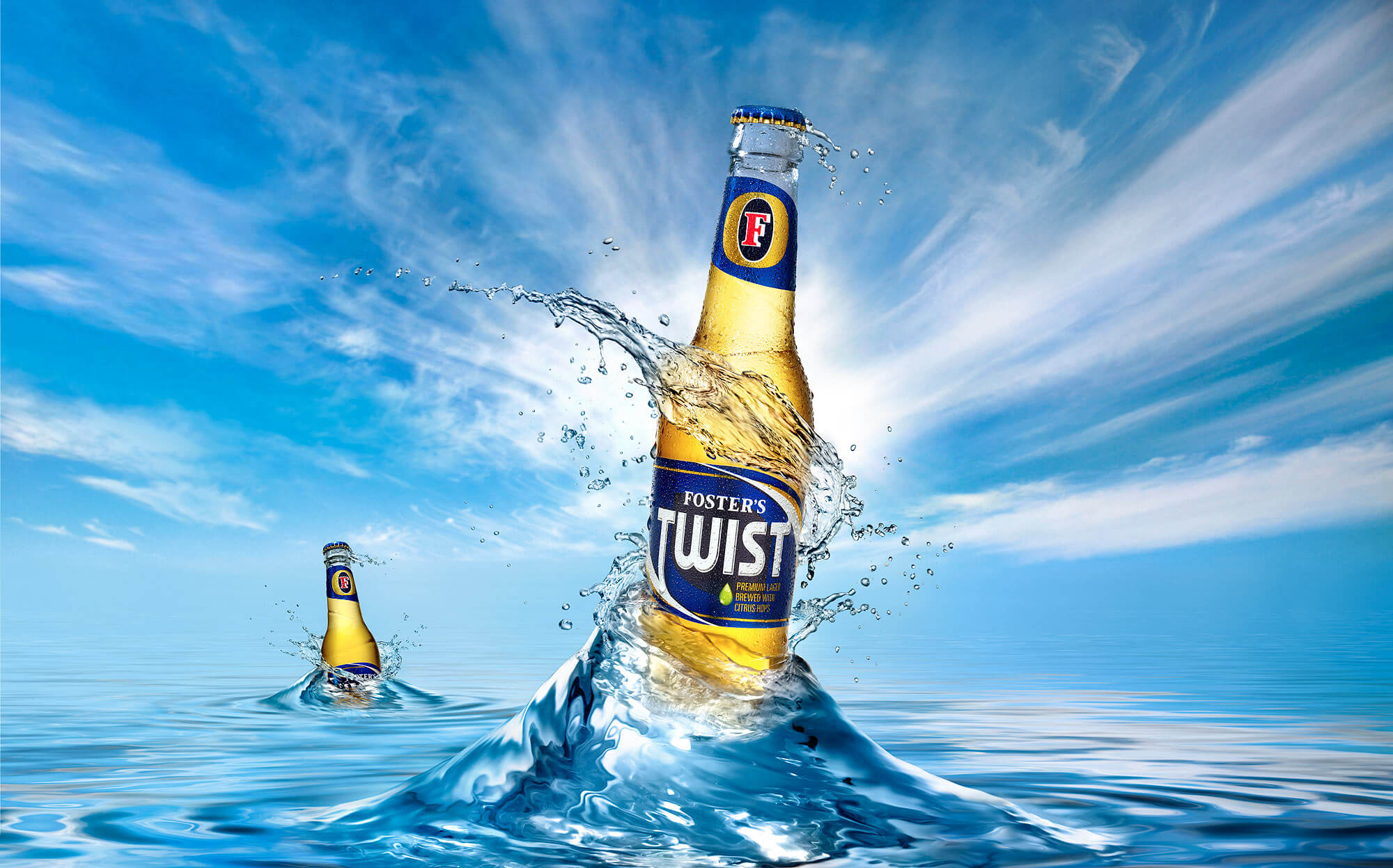 Fosters Twist drinks advertising photography by London based photographer Warren Ryley