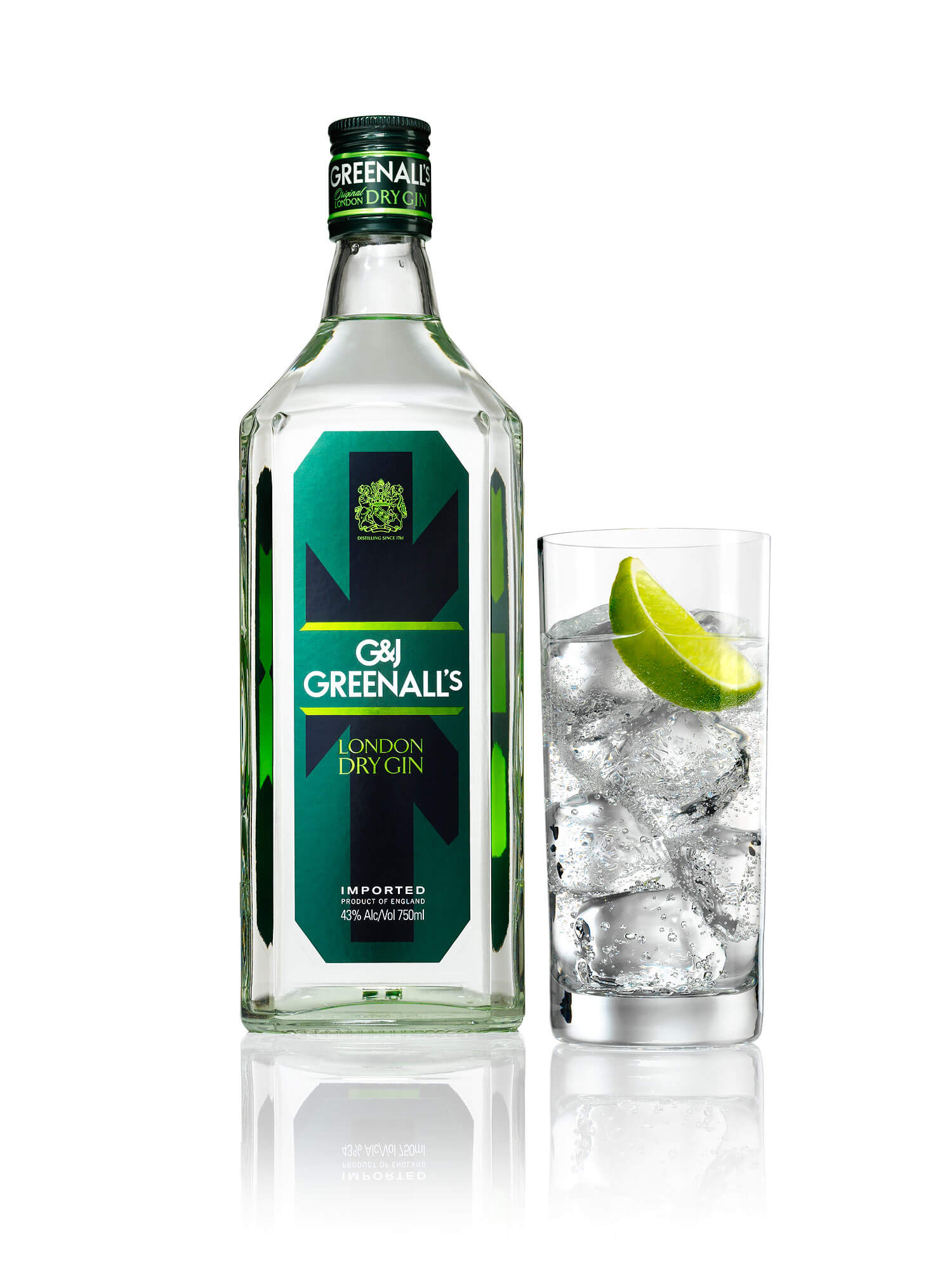 Greenalls gin shot in London photography studio by drinks photographer Warren Ryley