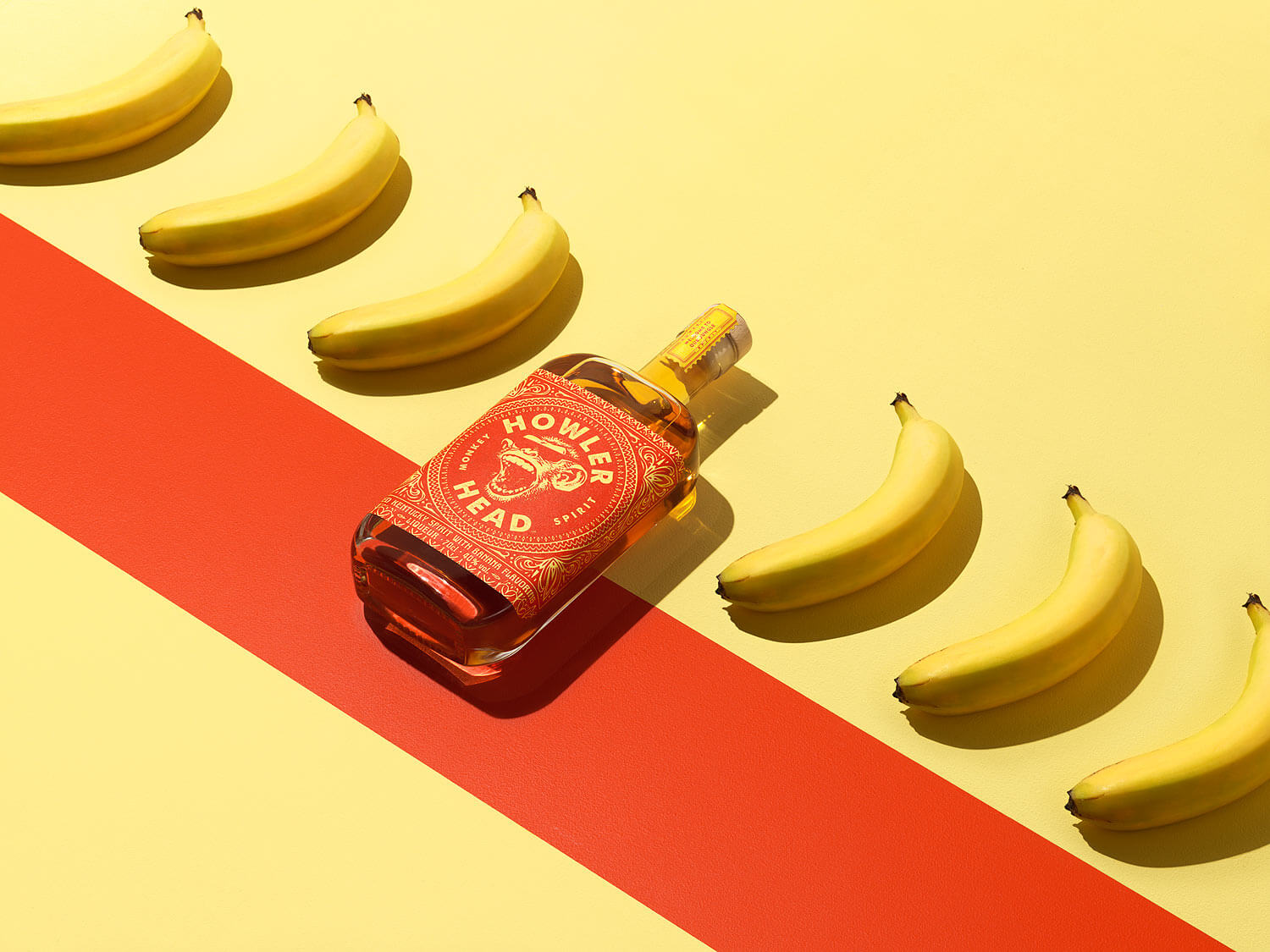 Howler Head bourbon graphic style product photography by London drinks photographer Warren Ryley
