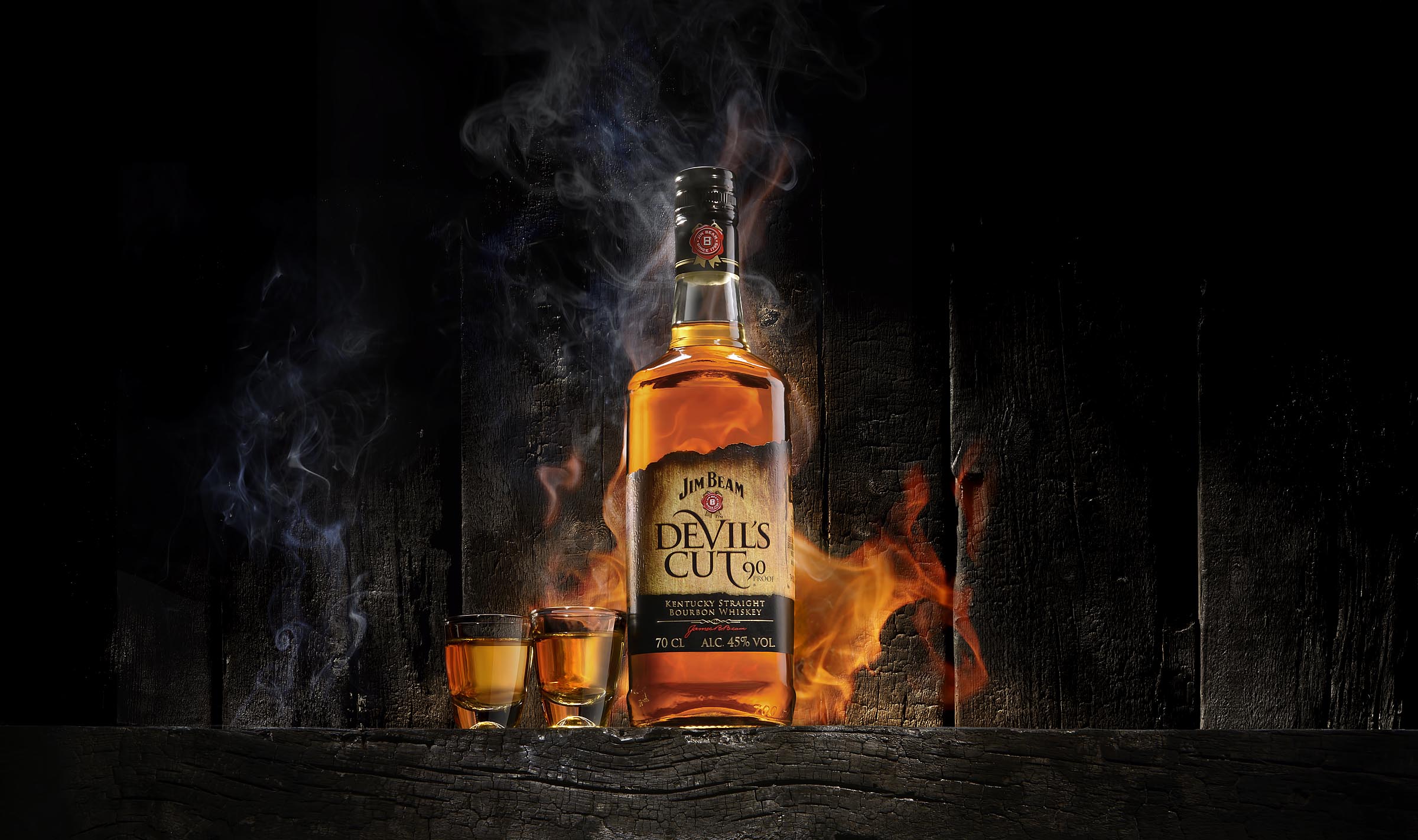 Jim Beam advertising photography shot in his London studio by drinks photographer Warren Ryley