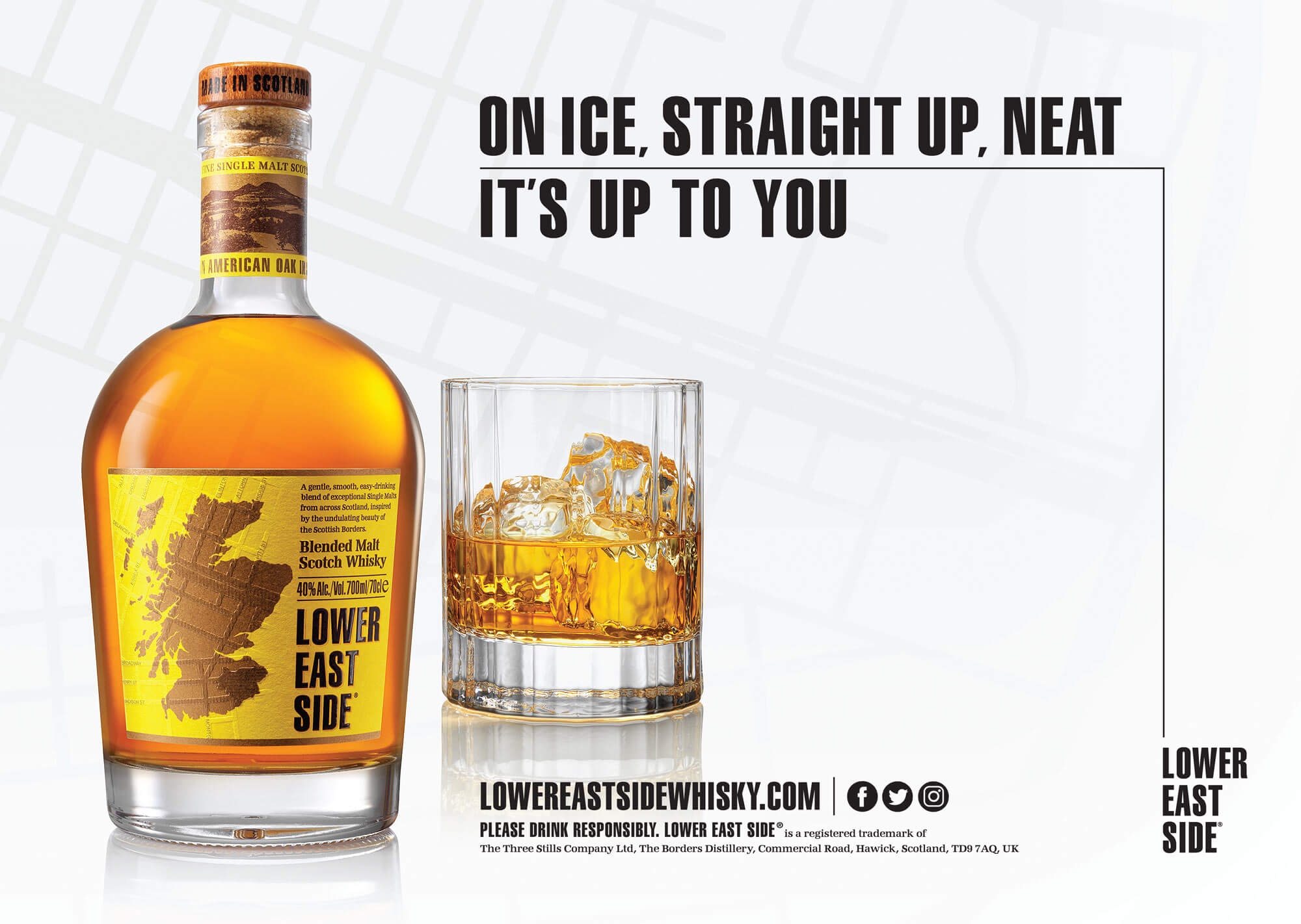 Lower East Side whisky bottle and serve cut out photography by London drinks photographer Warren Ryley