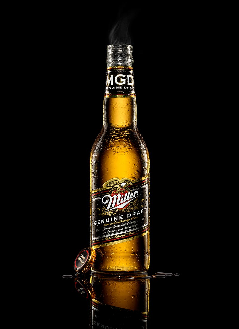 Miller Genuine Draft beer advertising photography by London drinks photographer Warren Ryley