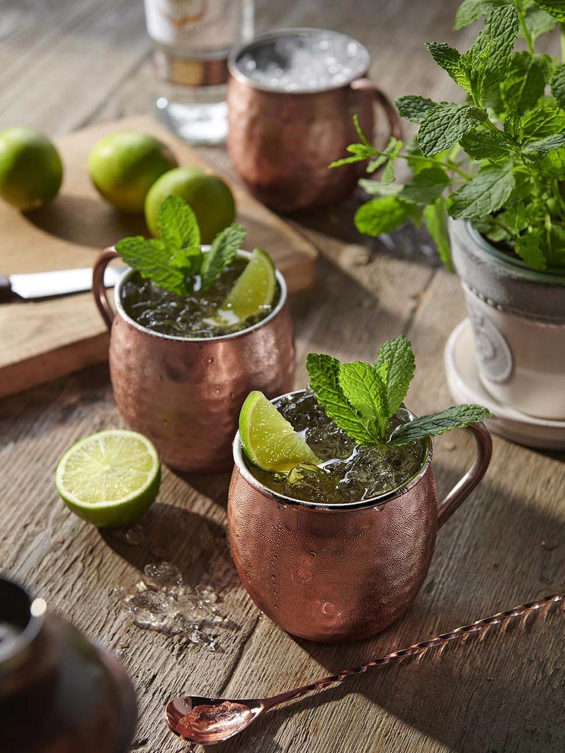 Moscow Mule cocktails creative drinks photography by drinks photographer Warren Ryley