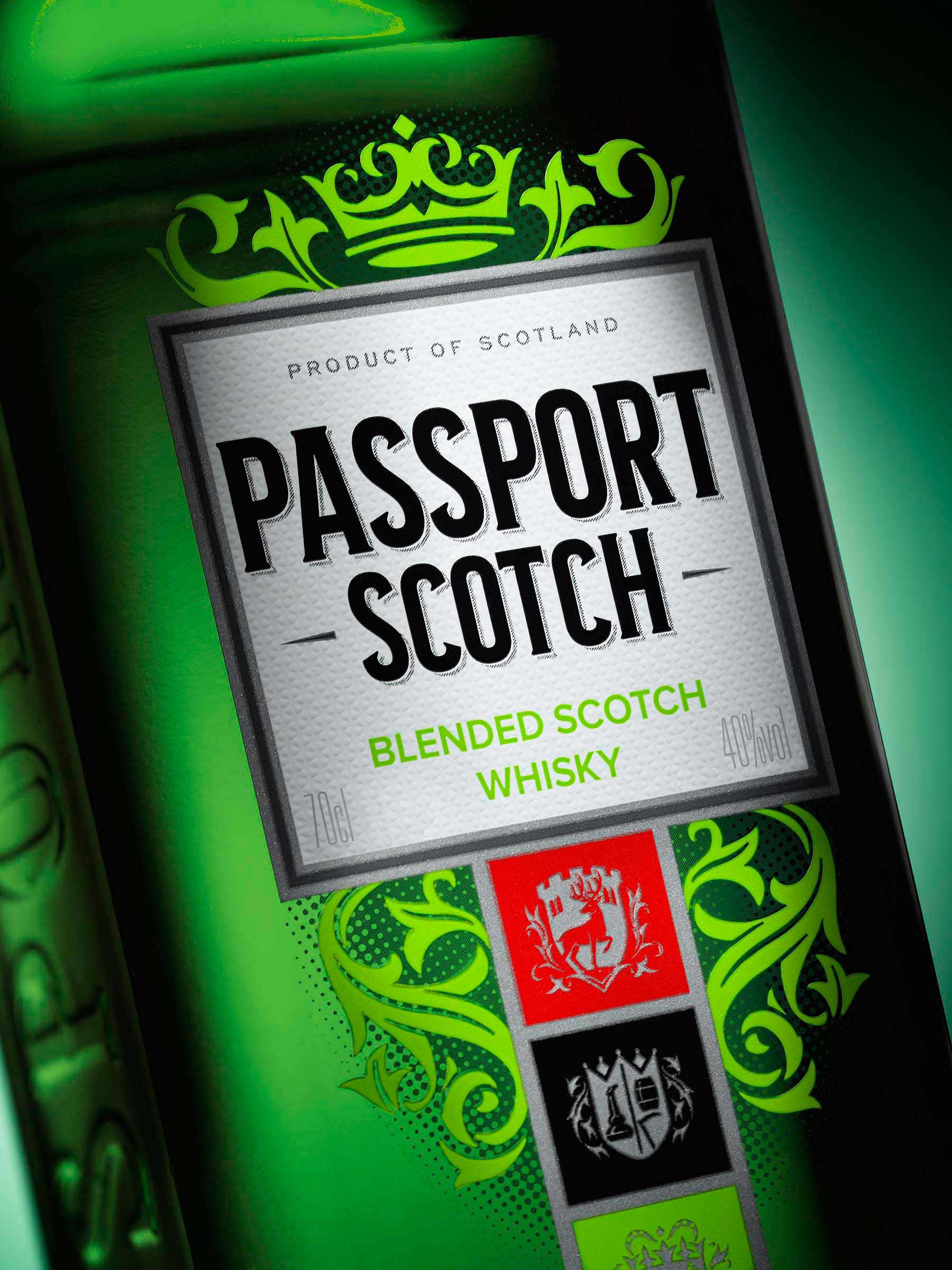 Label detail of Passport Scotch Whisky