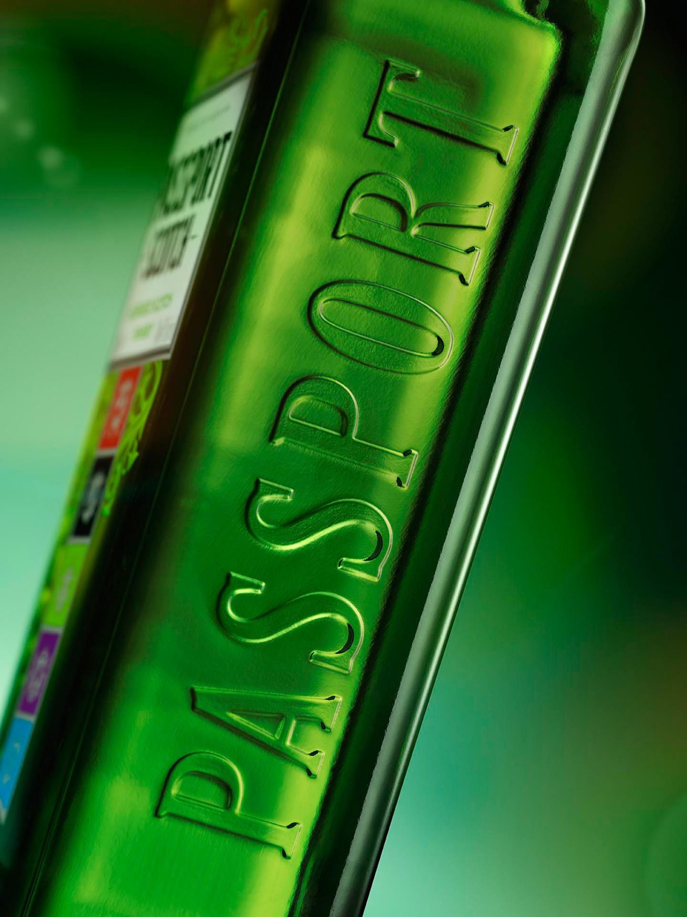 Detailed bottle image of Passport Scotch Whisky by drinks photographer Warren Ryley