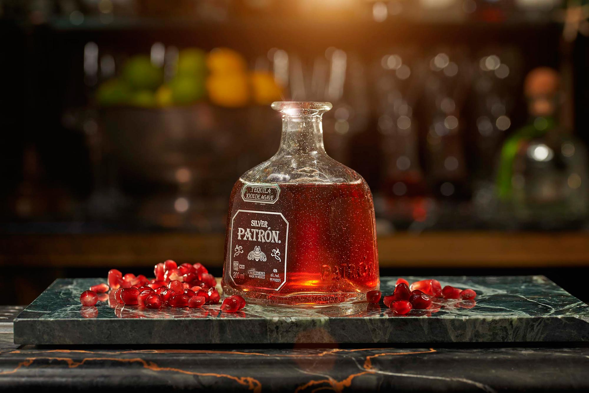 Patron Tequila advertising photography shot on location in London by drinks photographer Warren Ryley