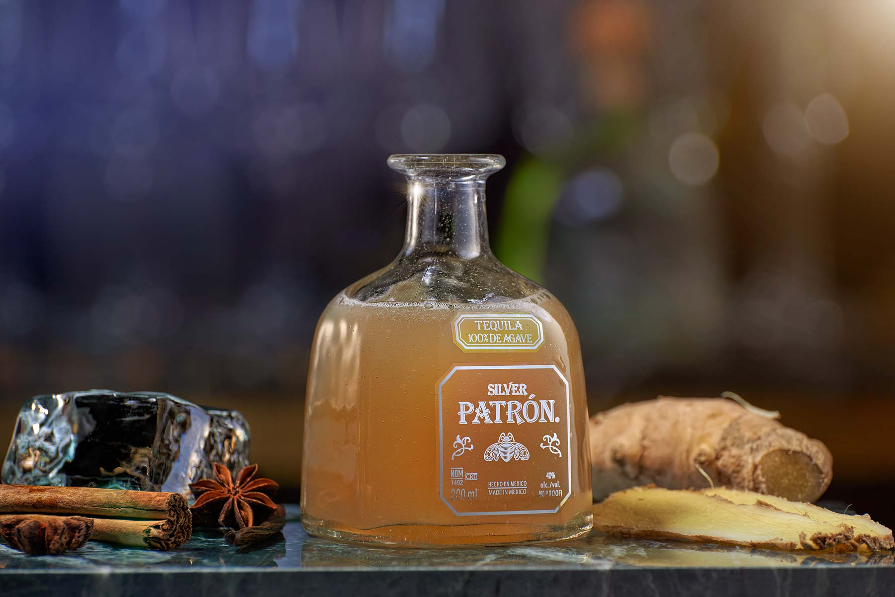Patron Tequila advertising photography shot on location in London by drinks photographer Warren Ryley