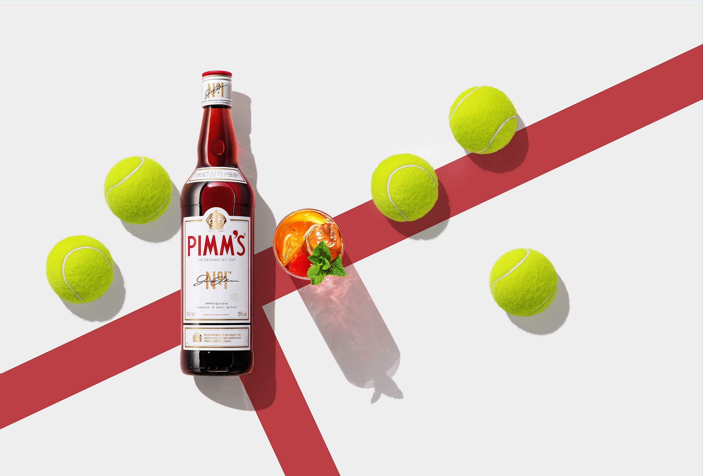 Pimm's bottle advertising by London based drinks photographer Warren Ryley