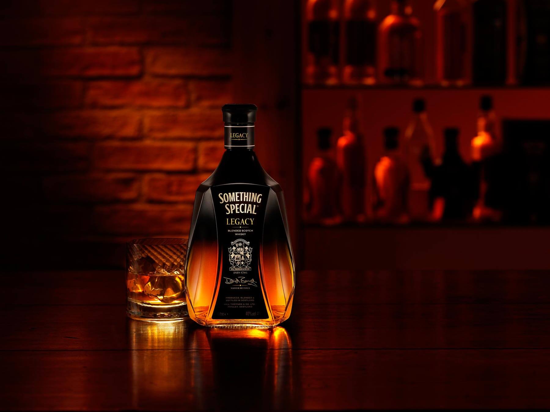 Something Special Legacy whisky bottle photography created in London studio by drinks photographer Warren Ryley