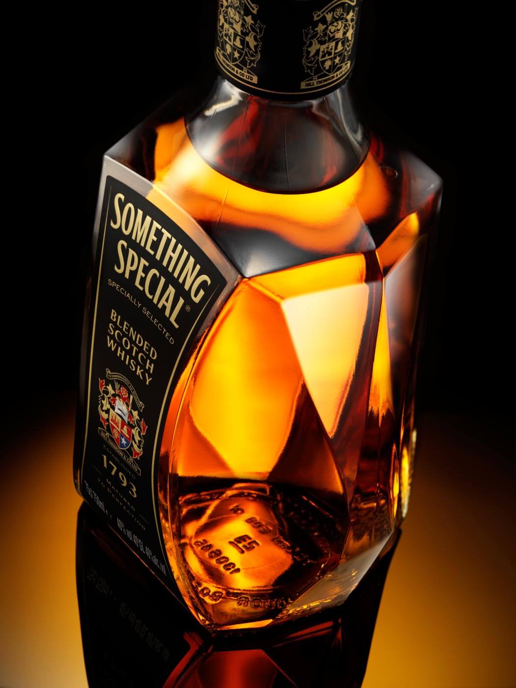 Studio photography of Something Special Whisky bottle in London studio