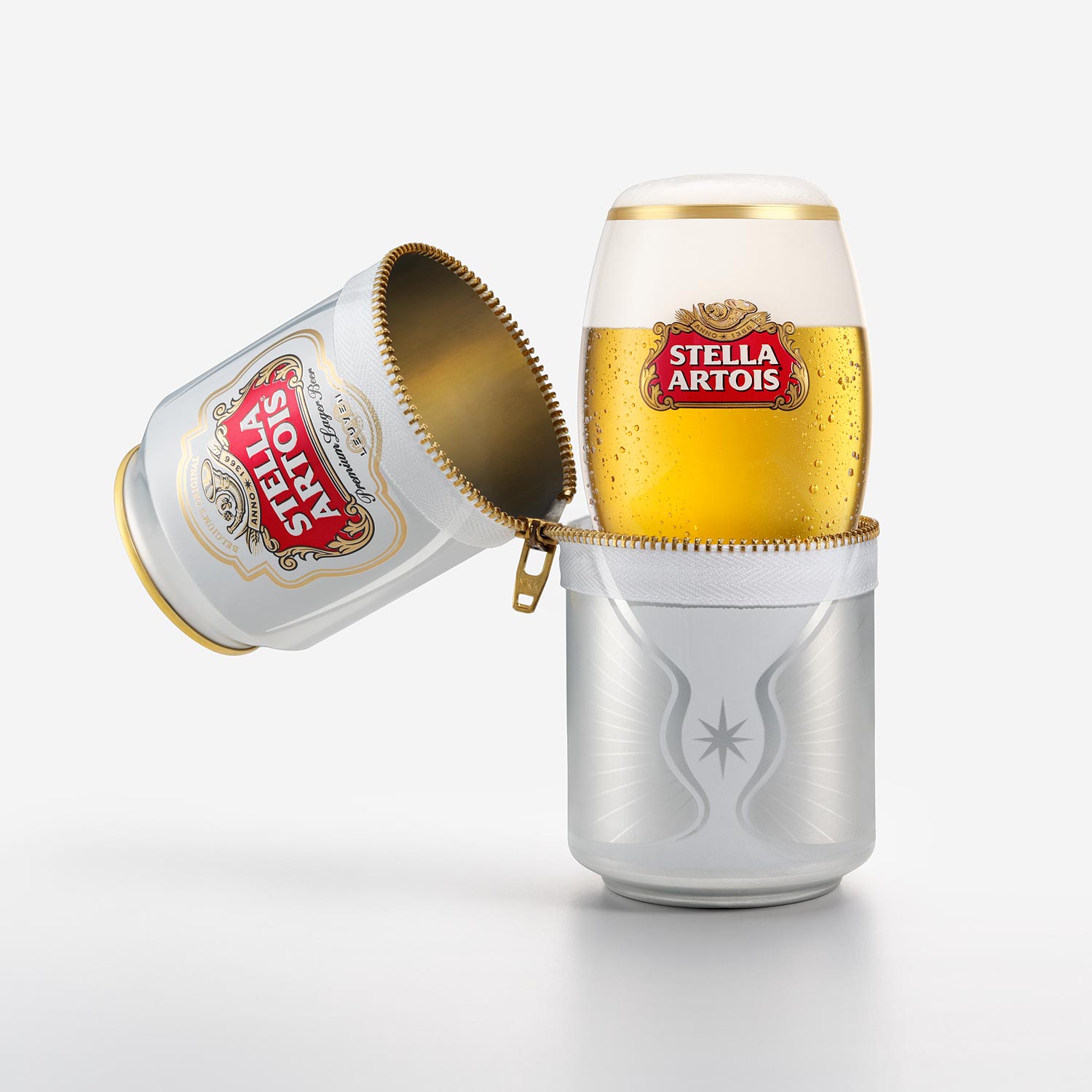 Stella Artois can and serve advertising photography by London based drinks photographer Warren Ryley