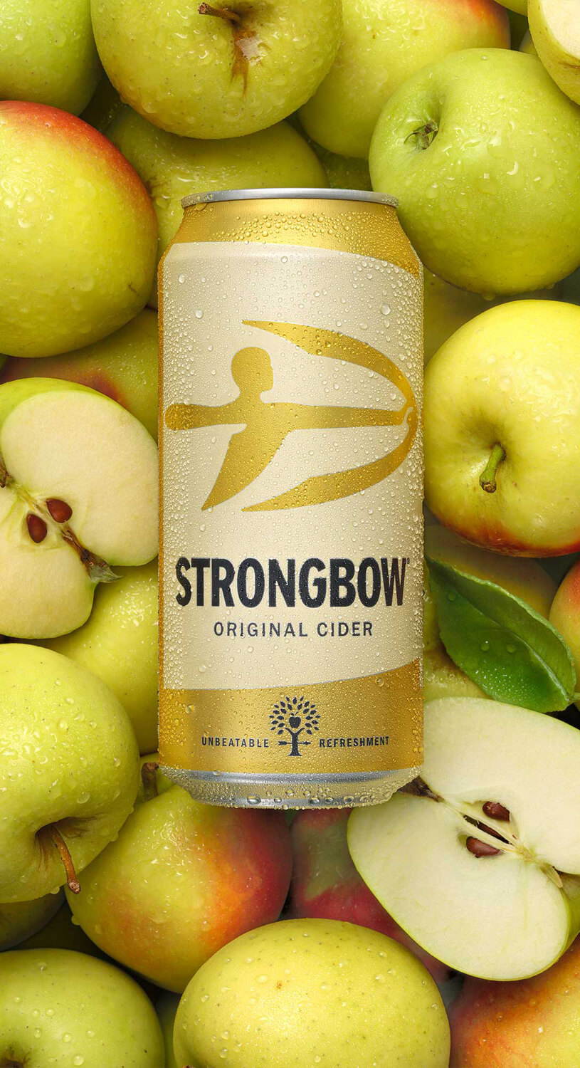 Strongbow cider can creative photography by London drinks photographer Warren Ryley