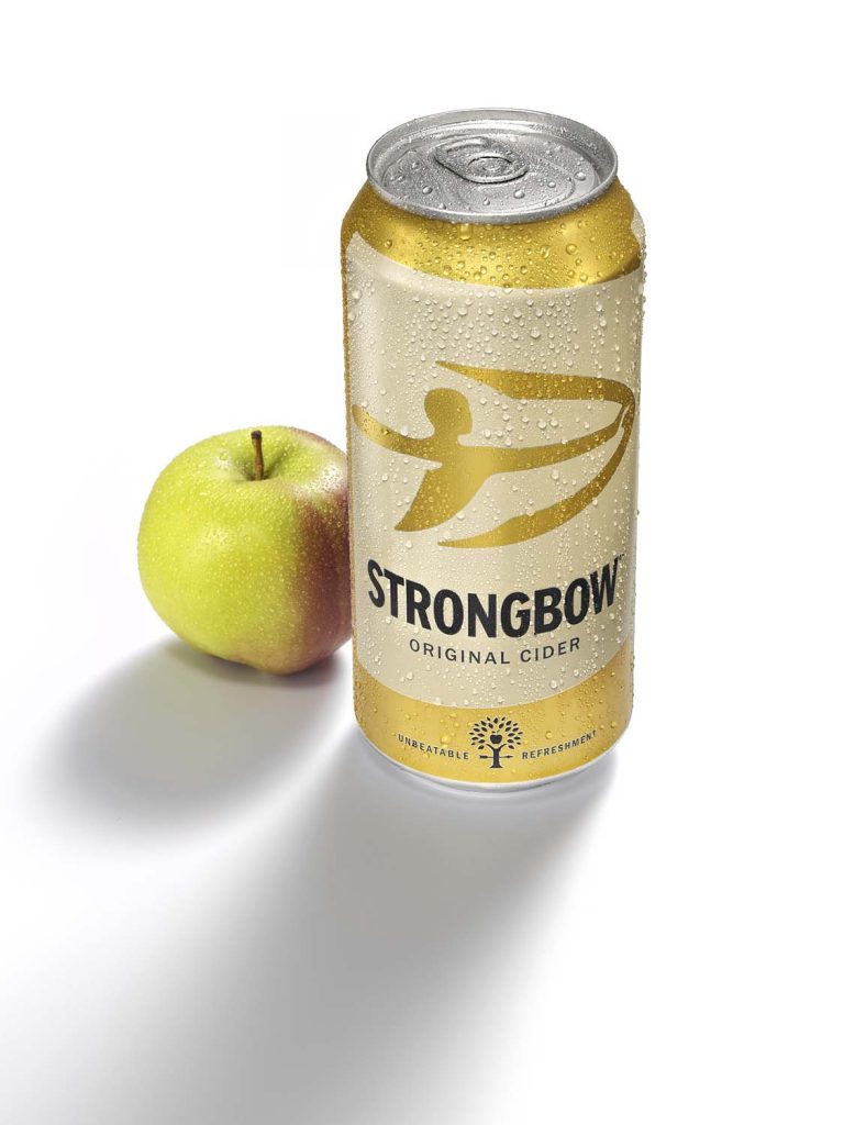 Strongbow Original cider refreshing product photography by London drinks photographer Warren Ryley