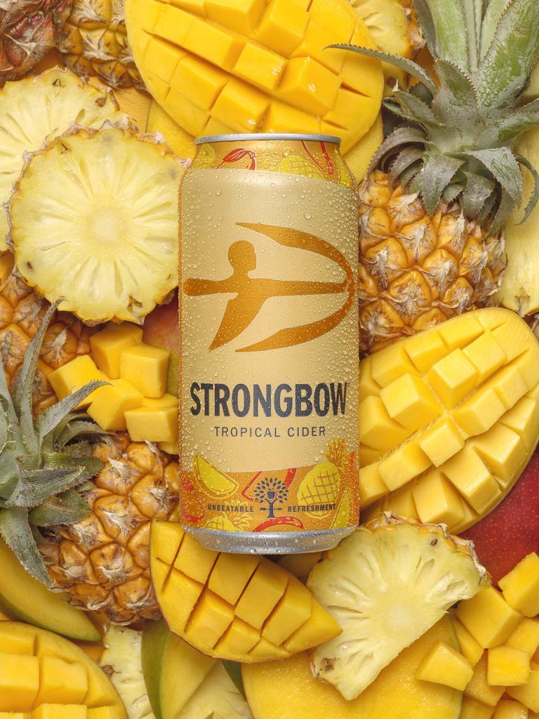 Strongbow Tropical cider advertising photography by London drinks photographer Warren Ryley