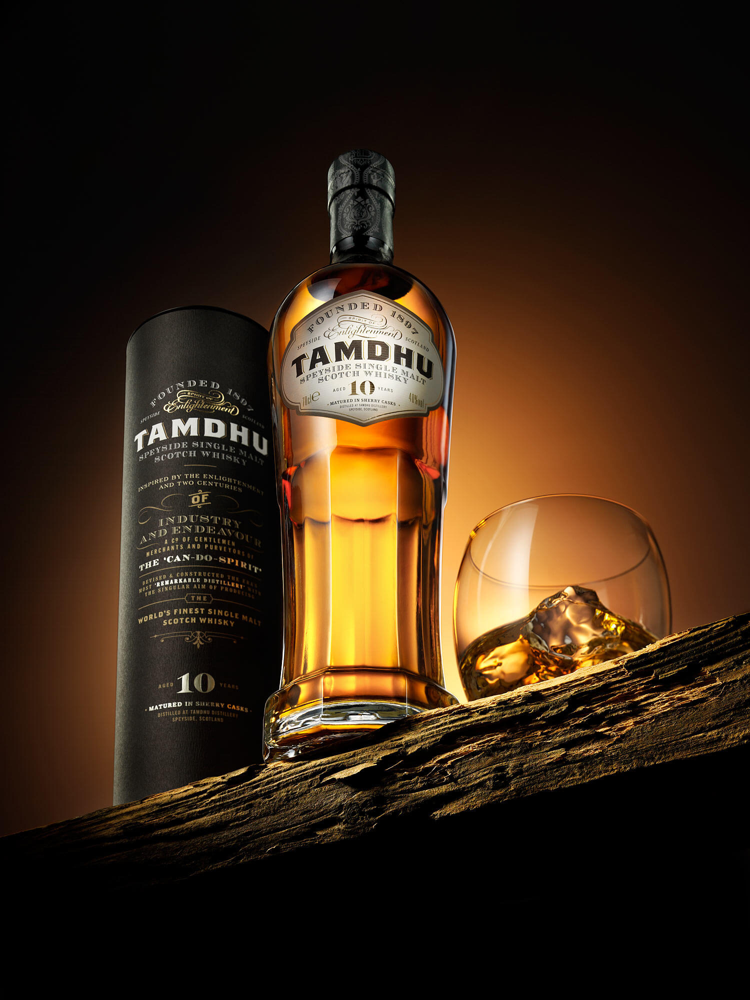 Tamdhu whisky advertising photography by London based drinks photographer Warren Ryley