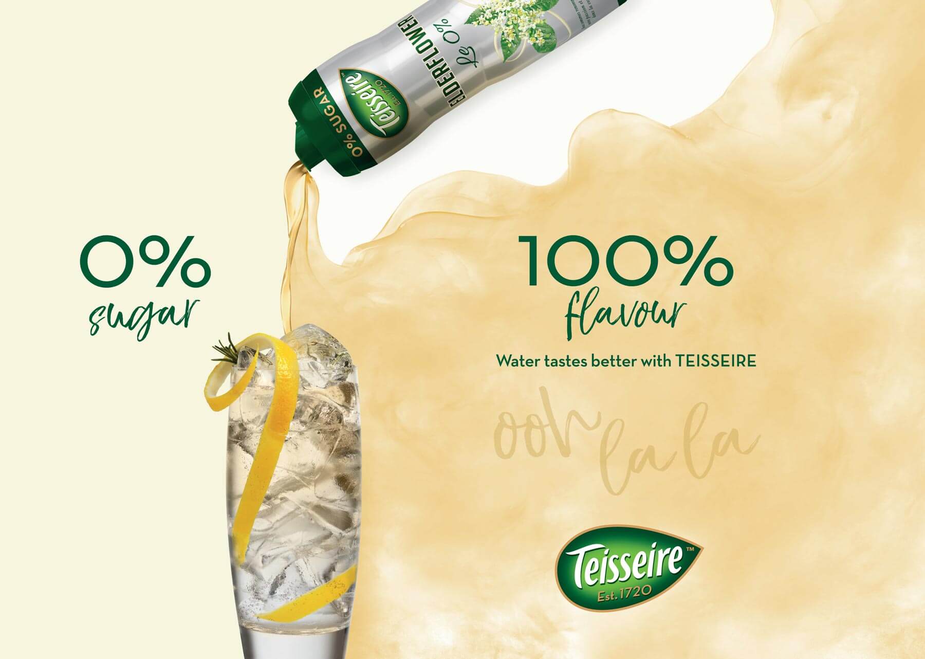 Soft drinks studio advertising photography for Teisseire
