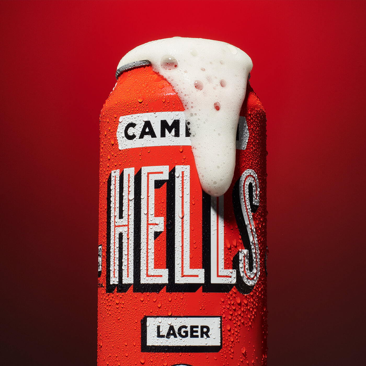 Camden Hells can photography with froth