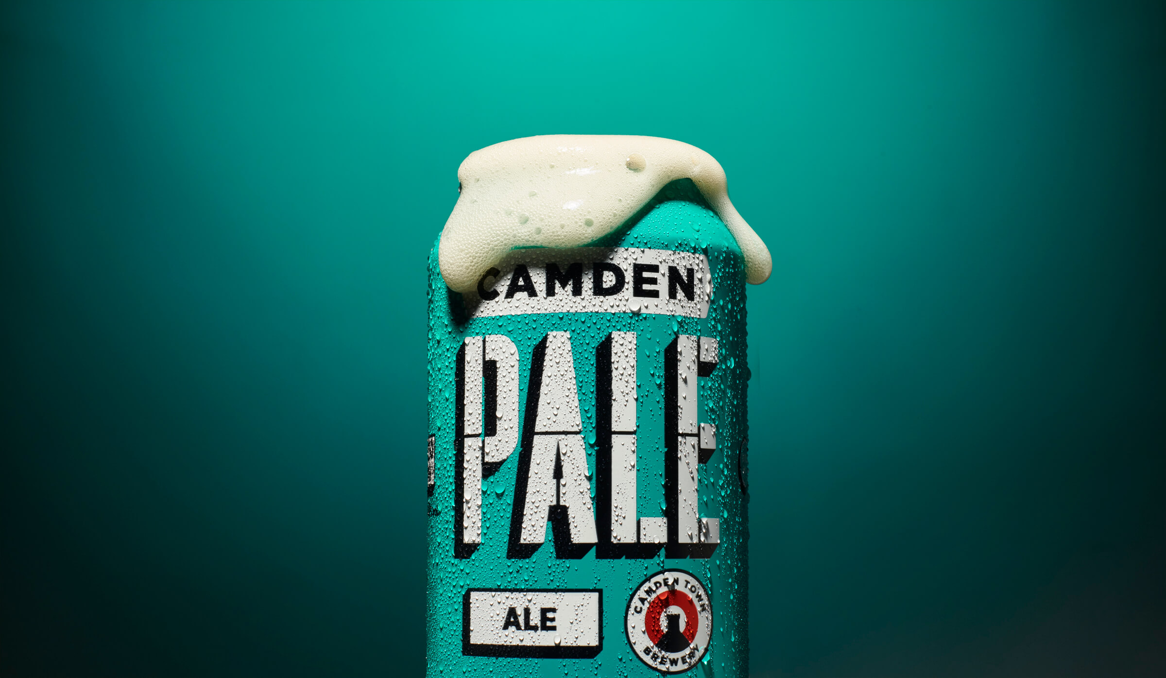 Detailed froth close up photography of Camden beer